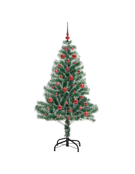Albero di Natale Artificiale Imbiancato con Luci LED 150 cm