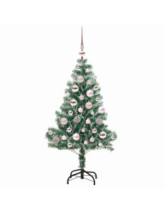 Albero di Natale Artificiale Imbiancato con Luci LED 120 cm