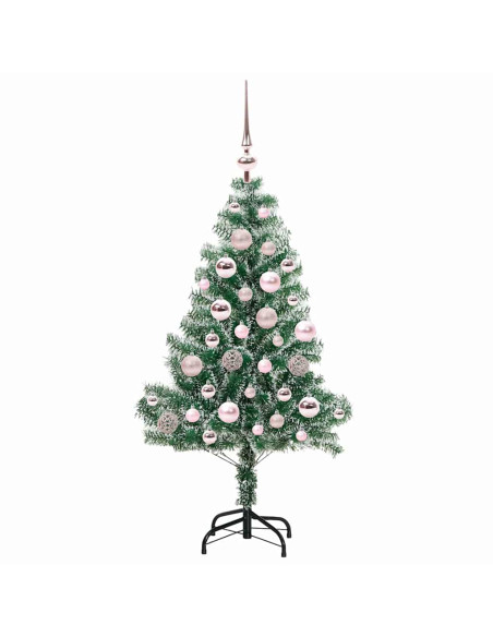 Albero di Natale Artificiale Imbiancato con Luci LED 120 cm