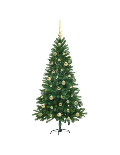 Albero di Natale con 150 LED con supporto Verde 150 cm PE