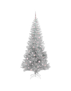 Albero di Natale con 300 LED con supporto Argento 240 cm PET