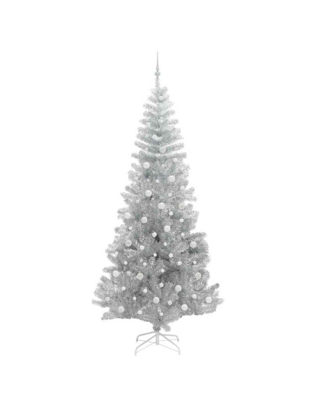 Albero di Natale con 300 LED con supporto Argento 240 cm PET