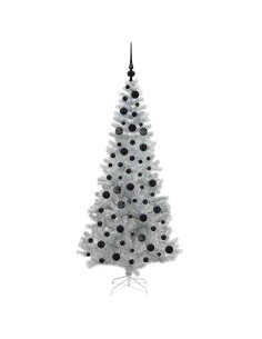 Albero di Natale con 300 LED con supporto Argento 180 cm PET