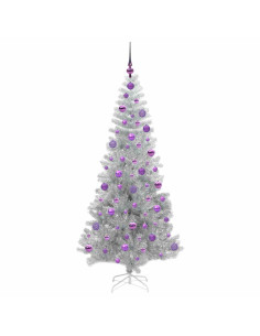 Albero di Natale con 300 LED con supporto Argento 180 cm PET