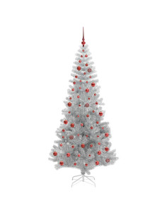Albero di Natale con 300 LED con supporto Argento 210 cm PET