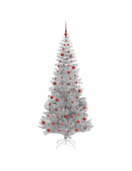 Albero di Natale con 300 LED con supporto Argento 210 cm PET