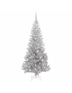 Albero di Natale con 300 LED con supporto Argento 210 cm PET