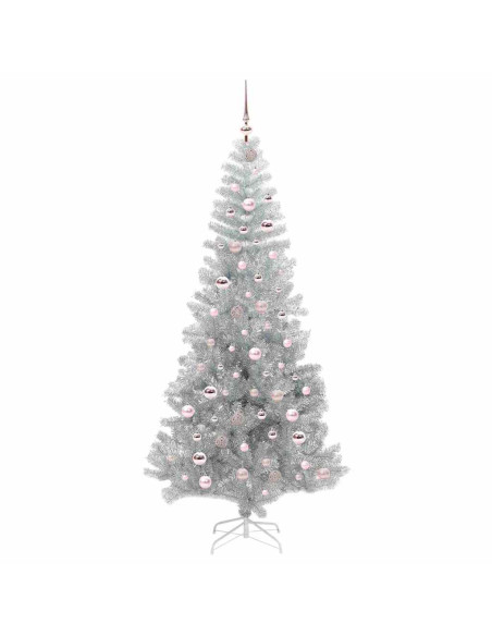 Albero di Natale con 300 LED con supporto Argento 210 cm PET