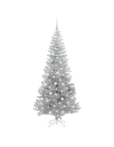 Albero di Natale con 300 LED con supporto Argento 210 cm PET