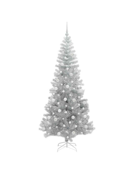 Albero di Natale con 300 LED con supporto Argento 210 cm PET