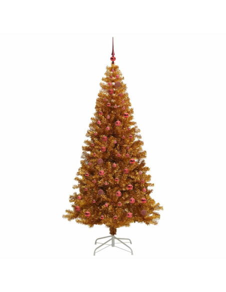 Albero di Natale con 300 LED con supporto Oro 210 cm PET