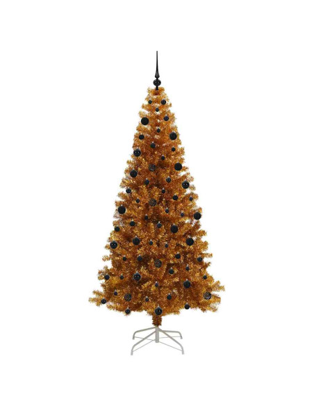 Albero di Natale con 300 LED con supporto Oro 210 cm PET