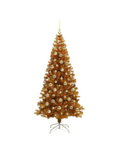 Albero di Natale con 300 LED con supporto Oro 210 cm PET