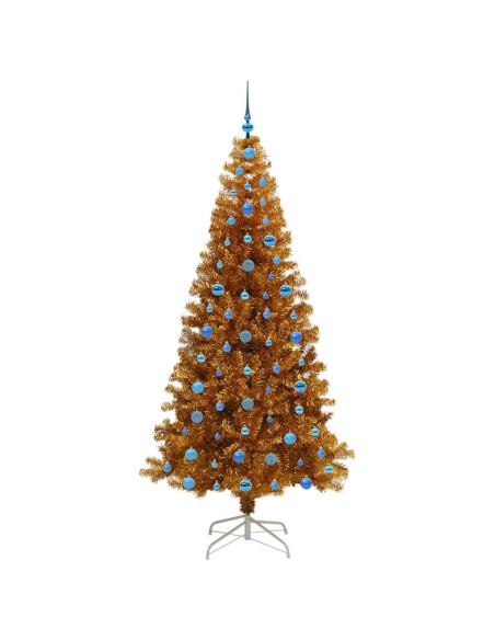 Albero di Natale con 300 LED con supporto Oro 210 cm PET