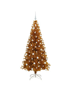 Albero di Natale con 300 LED con supporto Oro 180 cm PET