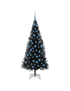 Albero di Natale con 300 LED con supporto Nero 180 cm PVC