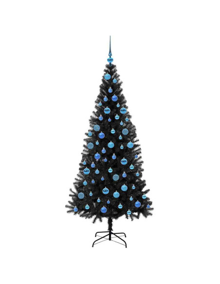 Albero di Natale con 300 LED con supporto Nero 180 cm PVC