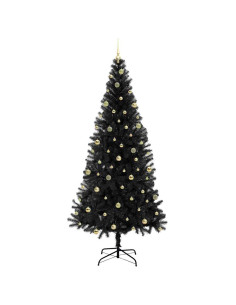 Albero di Natale con 300 LED con supporto Nero 240 cm PVC