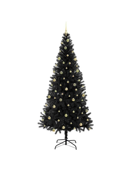 Albero di Natale con 300 LED con supporto Nero 240 cm PVC