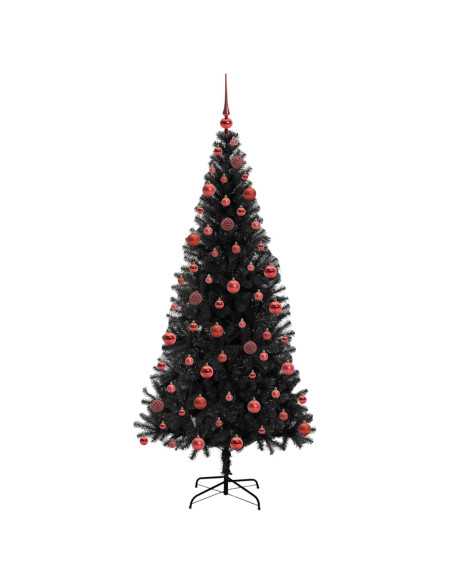 Albero di Natale con 300 LED con supporto Nero 180 cm PVC