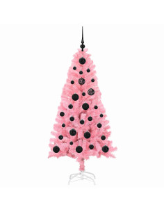 Albero di Natale con 150 LED con supporto Rosa 150 cm PVC
