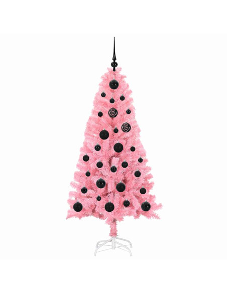 Albero di Natale con 150 LED con supporto Rosa 150 cm PVC