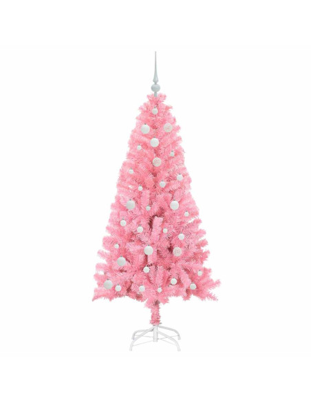Albero di Natale con 150 LED con supporto Rosa 150 cm PVC