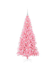 Albero di Natale con 300 LED con supporto Rosa 180 cm PVC