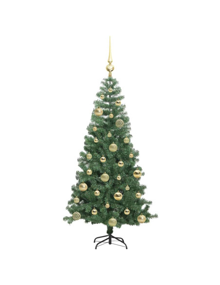 Albero di Natale con 150 LED con supporto Verde 120 cm PVC