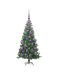 Albero di Natale con 150 LED con supporto Verde 120 cm PVC
