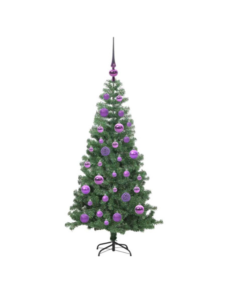 Albero di Natale con 150 LED con supporto Verde 120 cm PVC