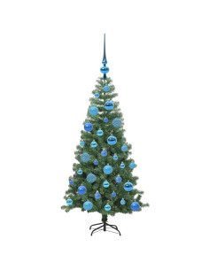 Albero di Natale con 150 LED con supporto Verde 120 cm PVC