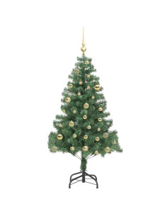 Albero di Natale con 150 LED con supporto Verde 150 cm PVC
