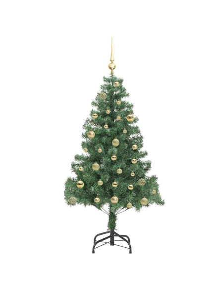 Albero di Natale con 150 LED con supporto Verde 150 cm PVC
