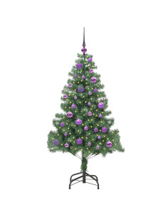 Albero di Natale con 150 LED con supporto Verde 150 cm PVC