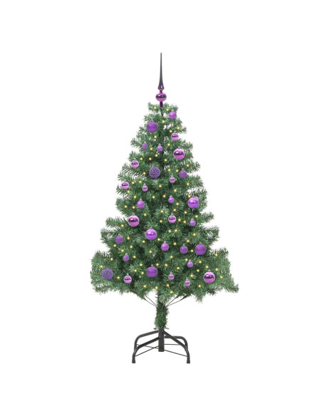 Albero di Natale con 150 LED con supporto Verde 150 cm PVC