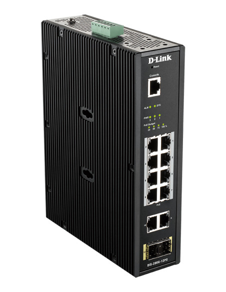 D-Link DIS-200G-12PS switch di rete Gestito L2 Gigabit Ethernet (10/100/1000) Supporto Power over Ethernet (PoE) Nero