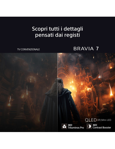 Sony BRAVIA 7 QLED (XR l Mini LED) 75 pollici 4K HDR Google Smart TV (2024) | Gaming menu per PlayStation 5, IMAX Enhanced, Dolb