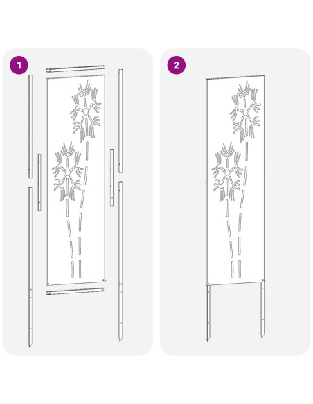 Schermo per privacy in giardino Traforo Argento 32 x 140 cm