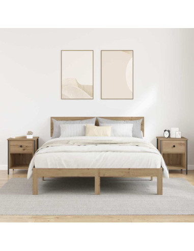 Armadio da Notte 2 pcs rovere artigianale 40 x 42 x 50 cm