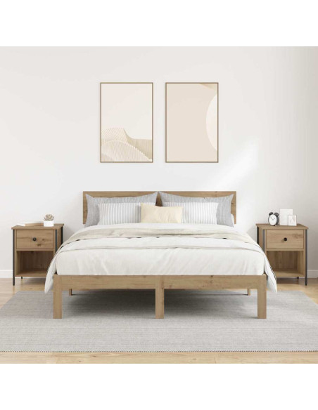 Armadio da Notte 2 pcs rovere artigianale 40 x 42 x 50 cm