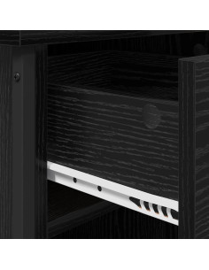 Armadio da Notte Rovere nero 40 x 42 x 50 cm Legno multistrato 2