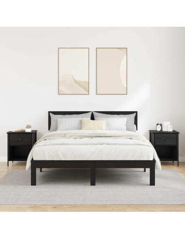 Armadio da Notte con cassetto 2 pcs Rovere nero 40 x 42 x 50 cm