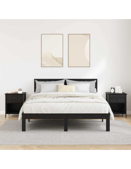 Armadio da Notte con cassetto 2 pcs Rovere nero 40 x 42 x 50 cm