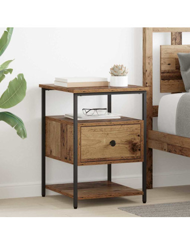 Armadio da Notte con cassetto Legno vecchio 40 x 42 x 56 cm