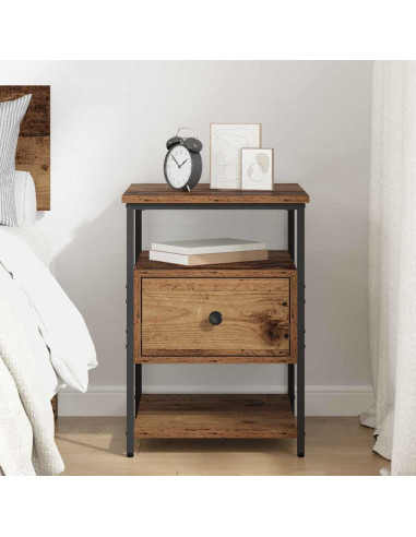 Armadio da Notte con cassetto Legno vecchio 40 x 42 x 56 cm