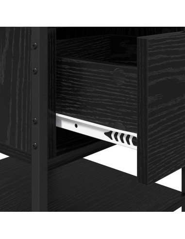Armadio da Notte Rovere nero 40 x 42 x 56 cm Legno multistrato
