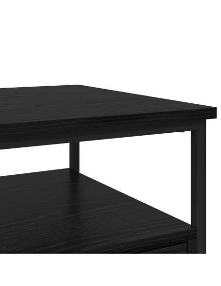 Armadio da Notte Rovere nero 40 x 42 x 56 cm Legno multistrato