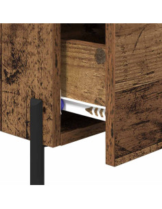 Armadio da Notte con cassetto Legno vecchio 40 x 35 x 47,5 cm 2