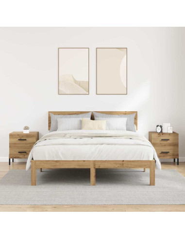 Armadio da Notte 2 pcs rovere artigianale 40 x 35 x 47,5 cm